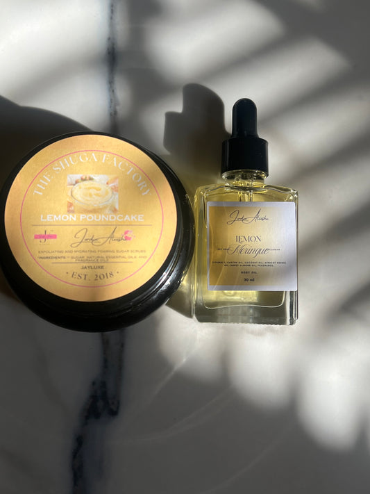 Lemon Meringue Body Oil + Lemon Poundcake Sugar Scrub
