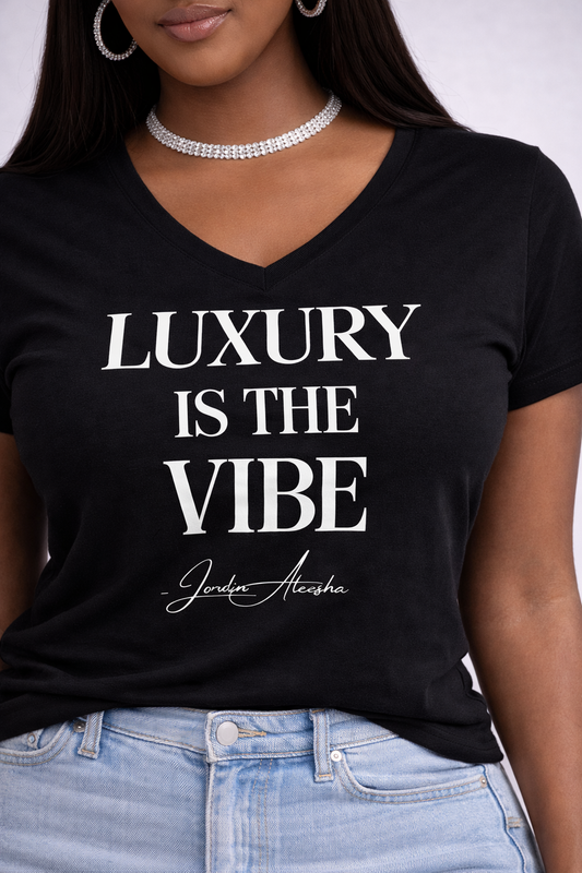 LUXURY IS THE VIBE BLACK T-SHIRT
