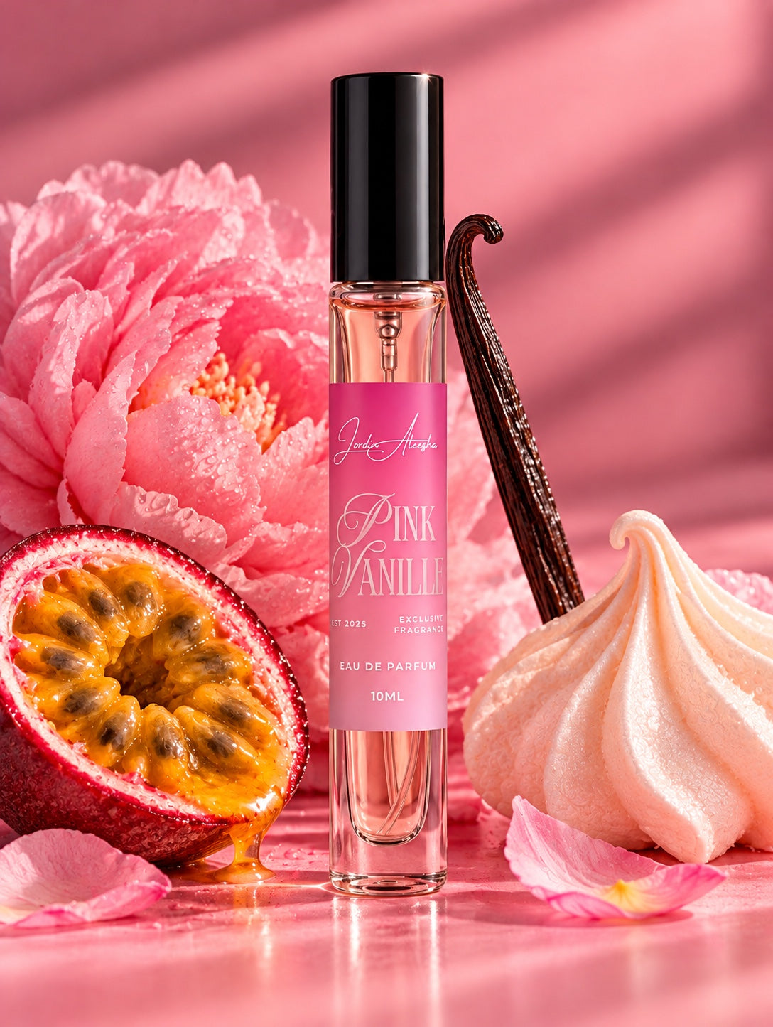 Pink Vanille 10 mL Eau de Parfum spray with pink peony, passionfruit and vanilla