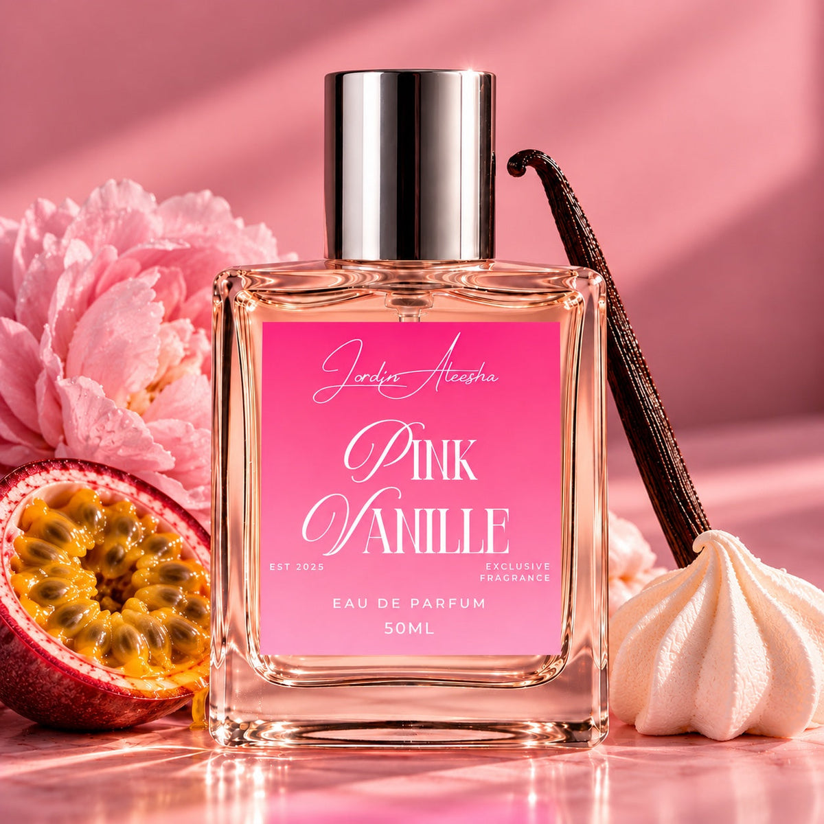 Pink Vanille 50 mL Eau de Parfum with passionfruit, pink peony, vanilla and meringue
